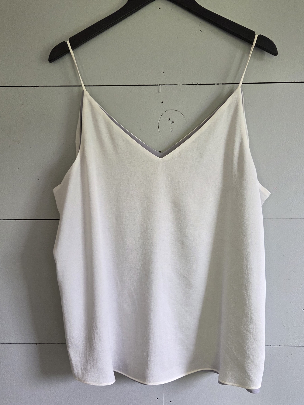 Express Women’s XL White Gray Camisole Tank Top Strap Lightweight 100% Polyester